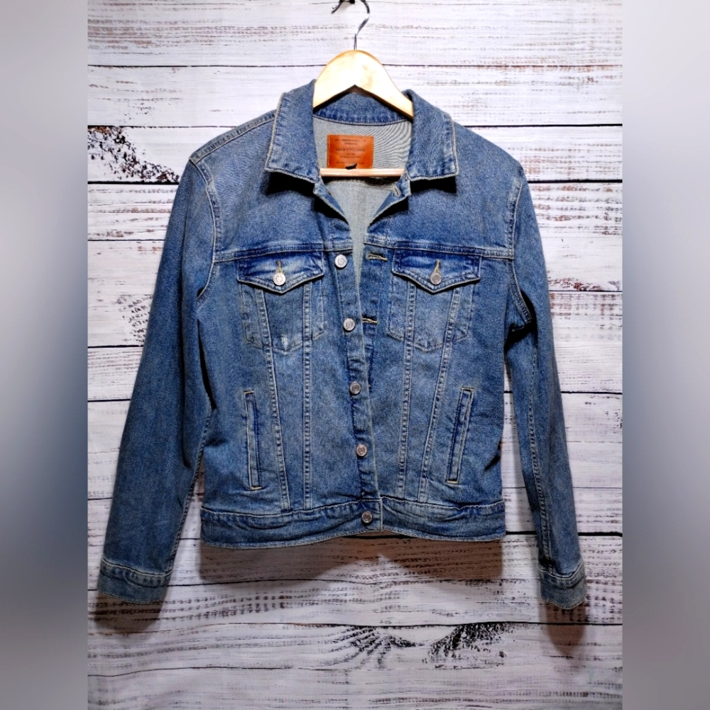 Lucky Brand‎ Tomboy Trucker Denim Jean Blue Jacket size Women's Large